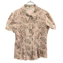 PRADA プラダ ペイズリーフリルブラウス  ピンク 42