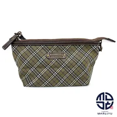 BURBERRY BLUE LABEL バーバリー ブルーレーベル カーキ系 チェック アクセサリーポーチ 小物入れ ミニバッグ 小物 ブランド