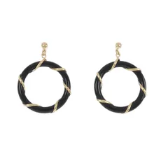 K18YG オニキス ピアス