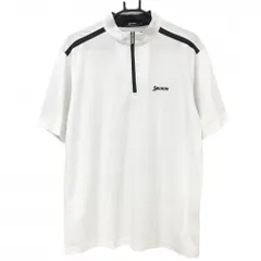 ★特価★スリクソン 半袖ハイネックシャツ 白×黒 ハーフジップ 肩一部メッシュ  メンズ LL ゴルフウェア SRIXON