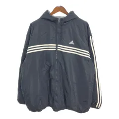 90年代 adidas アディダス リバーシブル パーカージャケット 大きいサイズ スポーツ ブラック (メンズ XXL) 中古 古着 R2085