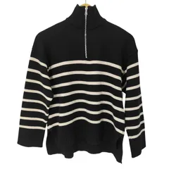 ザラ ZARA ZIP STRIPE SWEATER レディース import：S 