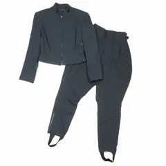 ヨウジヤマモト YOHJI YAMAMOTO ヴィンテージ オールド ウールギャバジン セットアップ スタンドカラージャケット ジョッパーズパンツ ネイビー系 サイズS レディース ▲C6のサムネイル