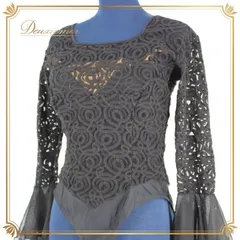 社交ダンス 衣装 スタンダード トップス レッスンウェア パーティー ブラック系 黒ラインストーン レース 透け感 長袖 レオタード 派手 シンプル 華やか 洗練された アーバン ブラック 結婚式 演奏会 大人 女性用 おしゃれ 高級感 おすすめ