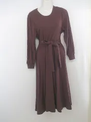 ◇ KBF ケービーエフ URBAN RESEARCH フレア 長袖 膝下丈 Tシャツワンピース サイズ 縦XS 横S ブラウン系 レディース E  【1304260000169】