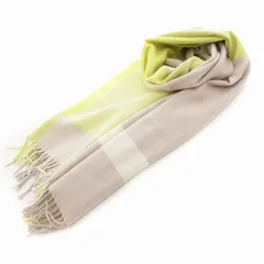 ランバンオンブルー LANVIN en Bleu マフラー ストール カシミヤ混 グレー 黄 イエロー /UO