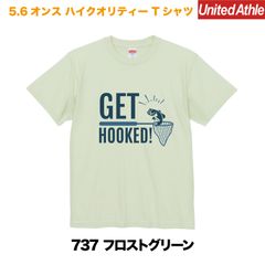 ☆送料無料☆GET HOOKED プリントTシャツ 5001【インディゴ】文字変更