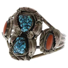INDIAN JEWELRY (インディアンジュエリー) NAVAJO ナバホ族 WB刻印 ターコイズ バングル ブレスレット シルバー