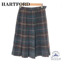 ☆美品☆ HARTFORD ハートフォード スカート ひざ丈 レディース チェック ブルー 901-180 送料無料のサムネイル