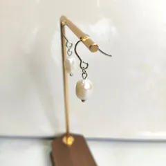 【No.03】淡水パール×フックピアスSV