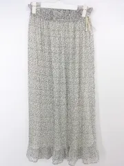 ◇ FREE'S MART FREE'S SHOP 総柄 ロング プリーツ スカート サイズFR ホワイト系 ブラック レディース P  【中古】 【1209210008014】