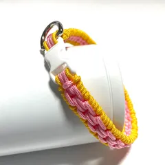 ペット用品　🐕‍🦺犬の首輪　🐈猫の首輪　チョーカー　パラコード2㎜使用　鎖編みタイプ　Dカン1個　ハンドメイド　内寸28㎝