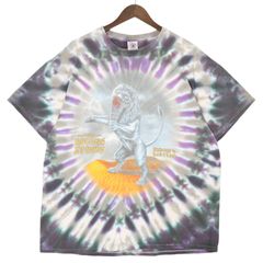 90年代 Rolling Stones ローリングストーンズ Bridges to Babylon 97-98 ツアーＴシャツ バンド タイダイ (メンズ XL)中古 古着 A5061
