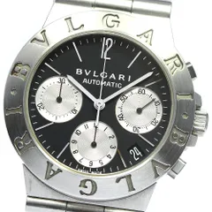 【115276】BVLGARI ブルガリ  DG42SCCH ディアゴノ スポーツ ブラックダイヤル SS/ラバー 自動巻き 保証書 純正ボックス 腕時計 時計 WATCH メンズ 男性 男 紳士