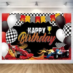[送料込]レーシングカー レーシングカー バースデー タペストリー スポーツカー 誕生日 飾り付け バースデー フォトポスター レーシングカー 誕生日 写真背景 Happy Birthday パーティー タペストリー おしゃれ 誕生日 デコレーション 男の子