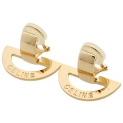 【本物保証】 新品同様 セリーヌ CELINE 約8.4g イヤリング K18YG イエローゴールド 半月モチーフ