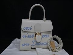 ■希少■美品■ DELVAUX デルヴォー ルーモアMM レザー マグリット コレクション 2WAY ハンドバッグ ショルダー ホワイト系 BK9865