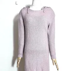❤️人気 ボディドレッシング くすみピンク ショルダーリボン ボートネック ニットワンピース 3・M レディース 3440