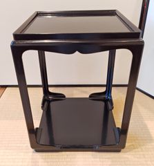 逢絢亭】茶道具 茶碗 京焼 仁清黒 梅の絵 表千家書付 永楽即全