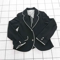 ◇ Θ 組曲 クミキョク パイピングデザイン 長袖 テーラードジャケット サイズTM ブラック系 レディース E  【1508060002440】