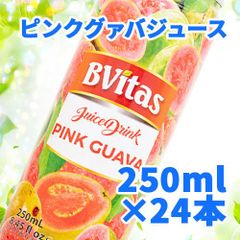 BVitas ピンクグァバジュース 250ml×24本 1ケース 程よい甘さでスッキリ飲みやすいピンクグァバジュースです。常温便 Pink Guava Juice AS206600024