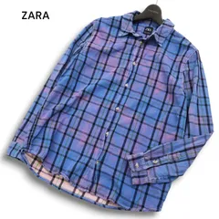 ZARA ザラ マン 現行タグ★ 通年 ムラ加工 長袖 チェック シャツ Sz.S メンズ