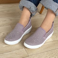 KITSON キットソン 厚底ウェーブソール 軽量  ラメ入りニット スリッポン （LAVENDER）