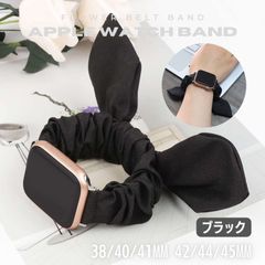 アップルウォッチ Apple Watch バンド ベルト リボン シュシュ 花柄 レディース 38mm 40mm 41mm 42mm 44mm 45mm
