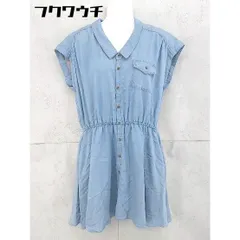 ◇ Andemiu アンデミュウ ノースリーブ 膝丈 シャツワンピース ライトブルー レディース 【中古】 【1103160010878】