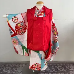 409ag102□七五三 三歳 セミアンティーク女児 着物&長襦袢 一つ身□ 406ag15□七五三 七歳 セミアンティーク 女児 着物&袋帯＆長襦袢