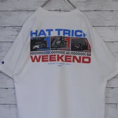 美品 Champion チャンピオン XL ホワイト 10s レーシング 2010 サーキット 両面プリント バックプリント ヘビーウェイト 半袖 フォトプリント Tシャツ インディカーシリーズ NASCAR WEC USCC 20202831