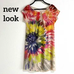 ワンピース　レインボー　派手　カラフル　キャミソール　インナー付き　半袖　薄手