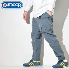 OUTDOOR PRODUCTS  撥水加工 ポリストレッチ クライミングパンツ メンズ ジョガーパンツ メンズ カーゴパンツ メンズ ジップポケット 青 ブルーグレー ブルー M L LL 080420