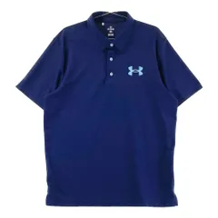 サイズ：XL UNDER ARMOUR アンダーアーマー  ロゴ刺繍入り 半袖ポロシャツ  ネイビー系 [240101479519] ゴルフウェア メンズ ストスト