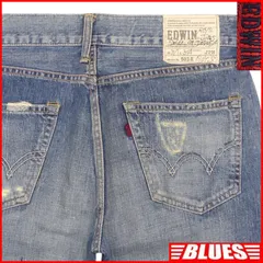 EDWIN エドウィン 503 W31 古着 ダメージ加工 503R バイク メンズ 31×34 デニム ヴィンテージ加工 エドウィン_ウエスト78cmから82cm一覧←SEULB屋着古← HS138