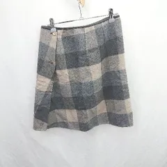 ◇ ⊇ ROPE' ロペ チェック柄 膝丈 台形 スカート サイズ38 ブラック系 レディース E  【1506190003146】