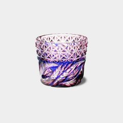 江戸切子の店 ✾ 華硝 ✾ 紫×琥珀 最高級 ぐい呑【 熊倉隆一 作品