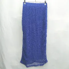 ◇ ⊂ earth music&ecology メッシュ ロング タイト スカート サイズS ブルー レディース E  【1502060034999】