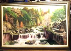 絵画　永田芳郎作　画題　晩秋の妙義山　F30号アクリルキャンバス画 絵画 アクリルキャンバス画 永田芳郎作 画題 晩秋の妙義山F30号号0号
