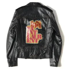 新品 SAINT LAURENT PARIS サンローラン パリ ジャケット ヴィンテージ 加工 バックロゴ パテッド カーフ レザー ダブル ライダースジャケット ICONIC BIKER LEATHER JACKET 18AW L01 ブラック 44のサムネイル