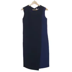 FLICKA(フリッカ) ワンピース サイズ0 XS レディース美品  - 黒×ダークネイビー クルーネック/ノースリーブ/ロング