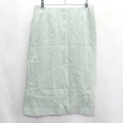 ◇ ⊇ NATURAL BEAUTY BASIC ウール混合 膝丈 タイト スカート サイズL ブルー系 レディース E  【1409240015628】