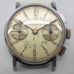 WITTNAUER ウィットナー 手巻き 腕時計 フェイスのみ クロノグラフ アンティーク ステンレススチール シルバー メンズ【中古】【送料無料】