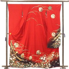和モダンな色打掛 秋山章 花の丸に鶴と観世水 身丈195裄67 - メルカリ