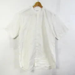 グローバルワーク 半袖シャツ トップス バンドカラー 大きいサイズ メンズ XLサイズ ホワイト GLOBAL WORK 【中古】