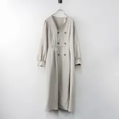 未使用 ロペピクニック ROPE PICNIC ノーカラートレンチワンピース 38/ベージュ ドレス ロング フレア 長袖【2400014519723】