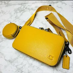 ★【極美品】coach コーチ チャーター ショルダーバッグ ポーチ イエロー