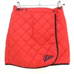 【超美品】フィラゴルフ 中綿スカート レッド クリスマス柄地模様 キルティング  レディース  ゴルフウェア FILA GOLF