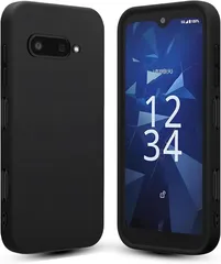 JACRON For Kyocera Digno SX4 ケース ブラック 耐衝撃 落下防止 /SX4 Wifi /BX3 Plus 軽・薄型 ストラップホール付き 柔軟 砂艶消しの質感 ほこりが付かない 滑り止め(90M-DLD-KI612)