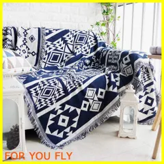 【在庫セール】TMVOK 北欧風 マルチカバー ブランケットフリンジ付き ソファカバー おしゃれ 両面使える 汚れ防止 綿 2人掛け 3人掛け 毛布 ネイティブ カーペット カウチ ベッドカバー テーブルクロス テーブル掛け枚 長方形 大きい 洗える 四季通用